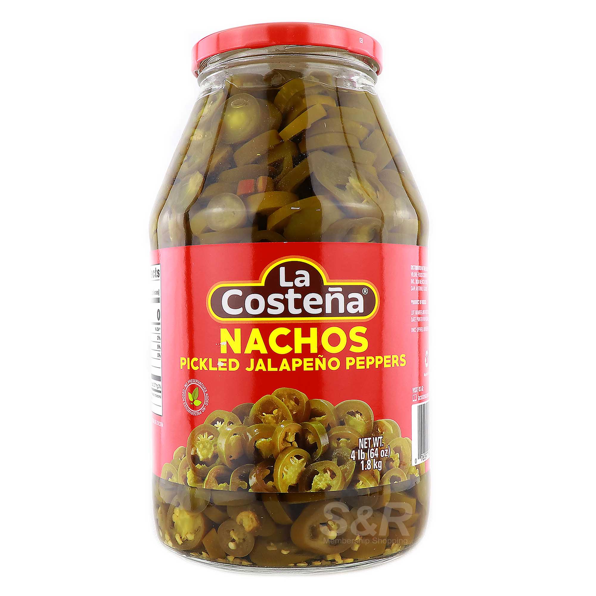 La Costena Nachos Pickled Jalapeno Peppers 1.8kg